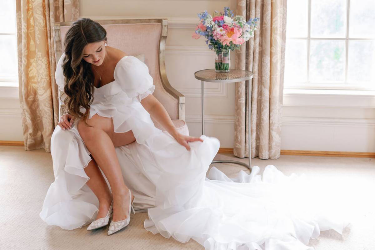 Sunlit bridal salon suite inside the Georgian Manor House