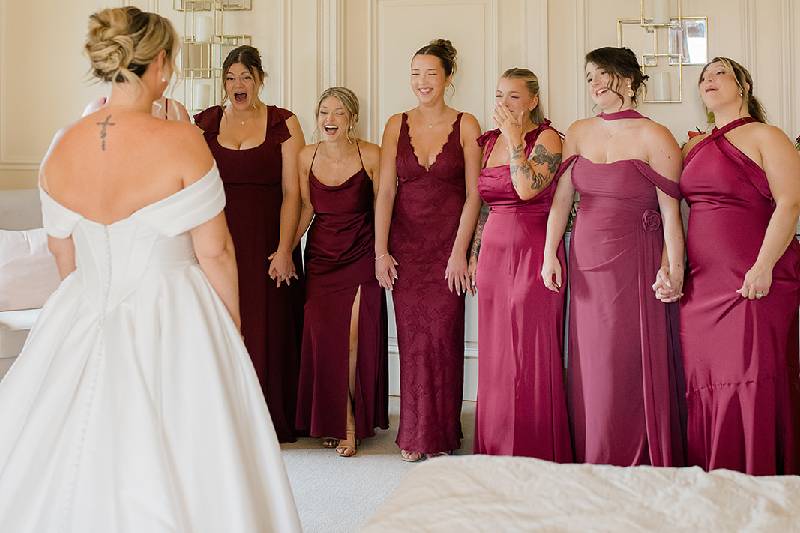 Sun-drenched luxury bridal salon suite