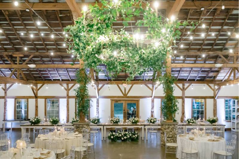 Spacious reception hall with unified seating at Great Marsh Estate
